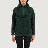 Ribet Green Suede Hooded Pullover Jacket